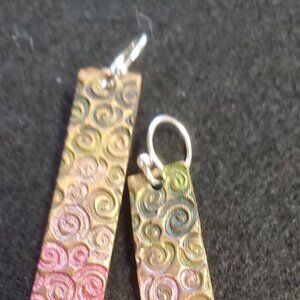 Handmade Colorful Bronze Earrings